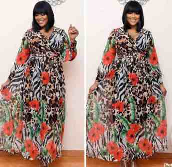 Latest maxi gown material styles for Ladies