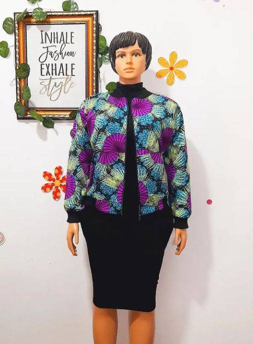 Latest Ankara bomber jacket styles 