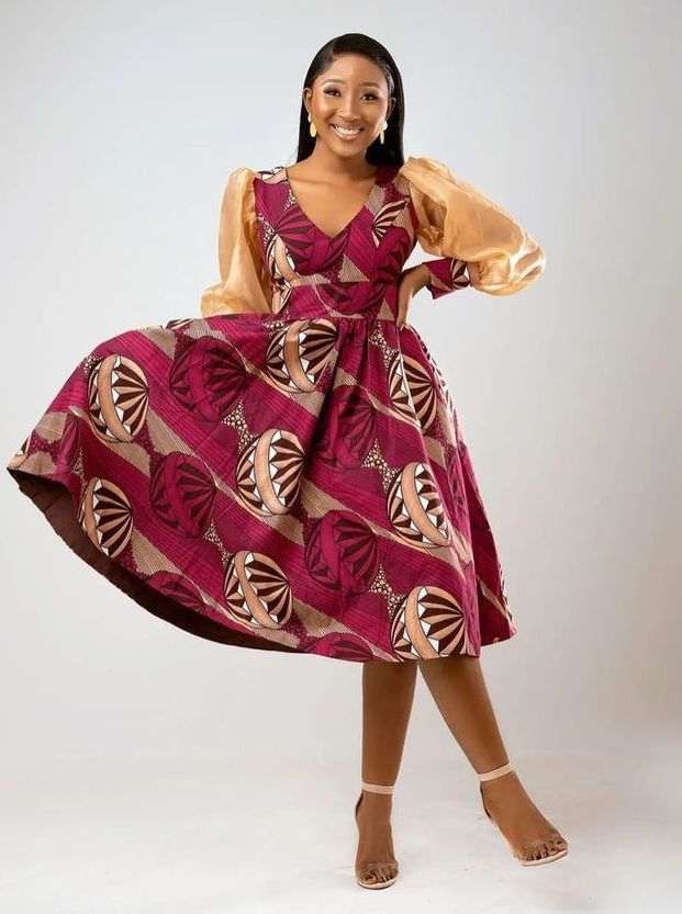 Ankara Short Flare Gown Styles 