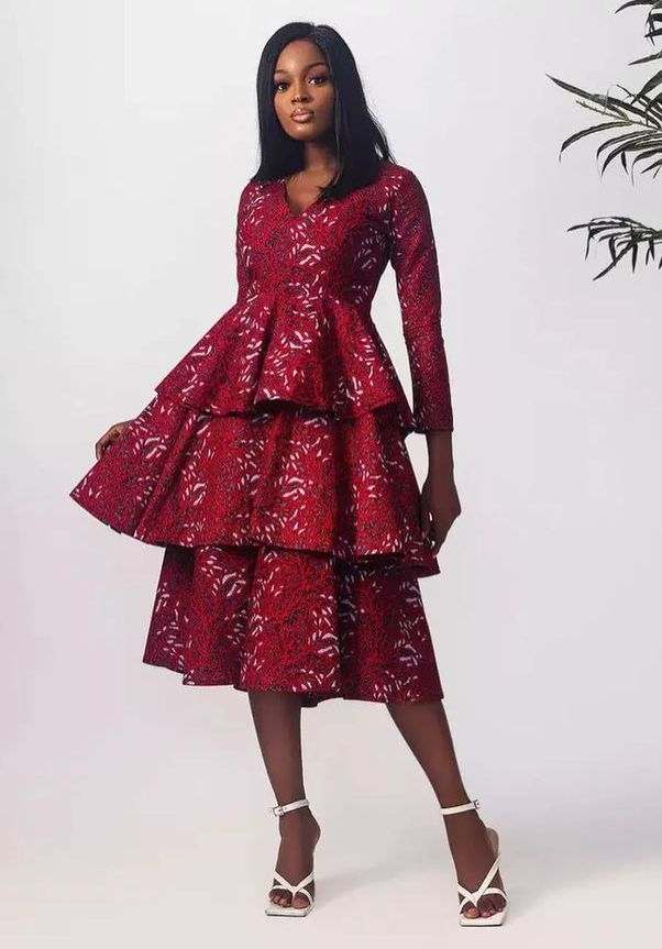 Ankara Short Flare Gown Styles 