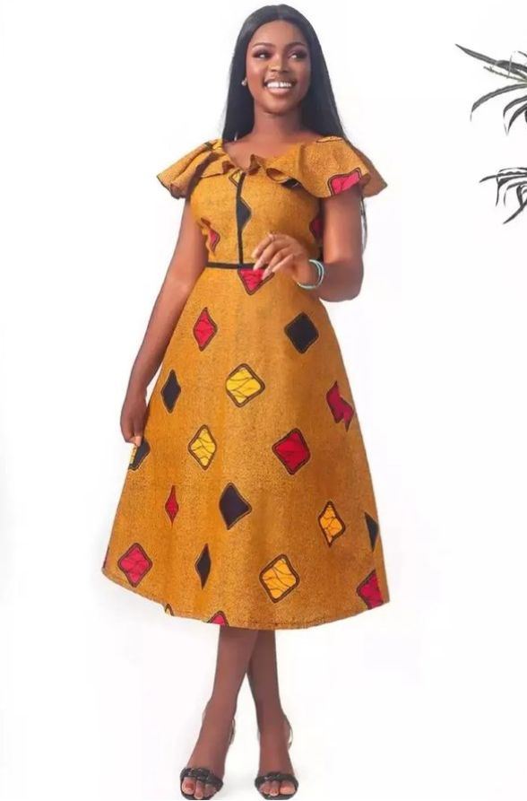 Ankara Short Flare Gown Styles 