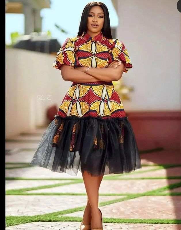 Ankara Short Flare Gown Styles 