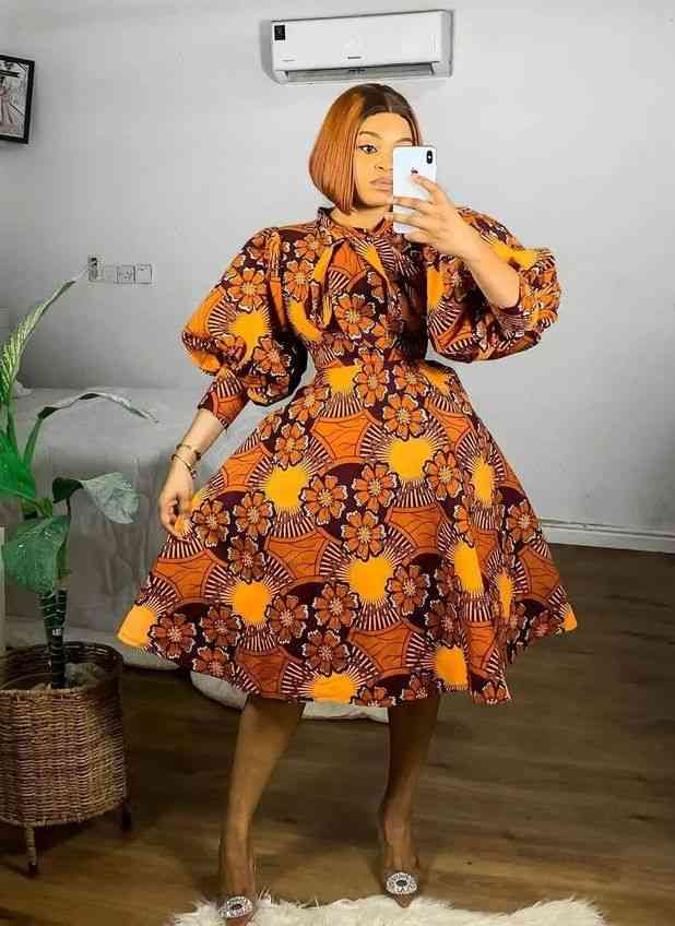 Ankara Short Flare Gown Styles 