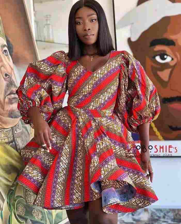 Ankara Short Flare Gown Styles 