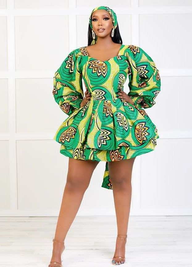 Ankara Short Flare Gown Styles 