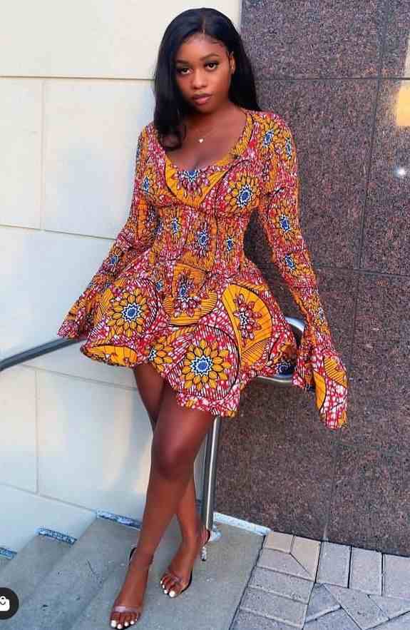 Ankara Short Flare Gown Styles 