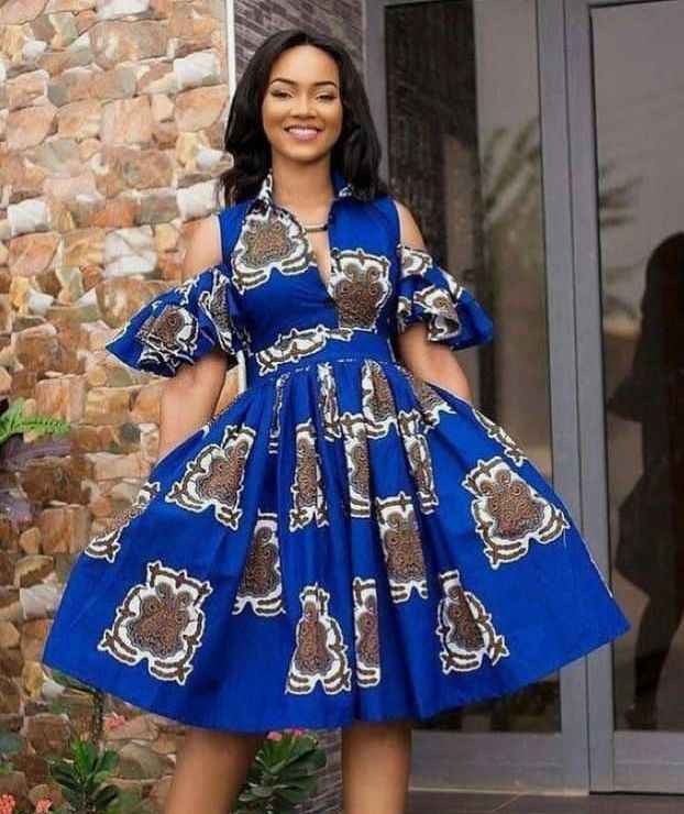 Ankara Short Flare Gown Styles 