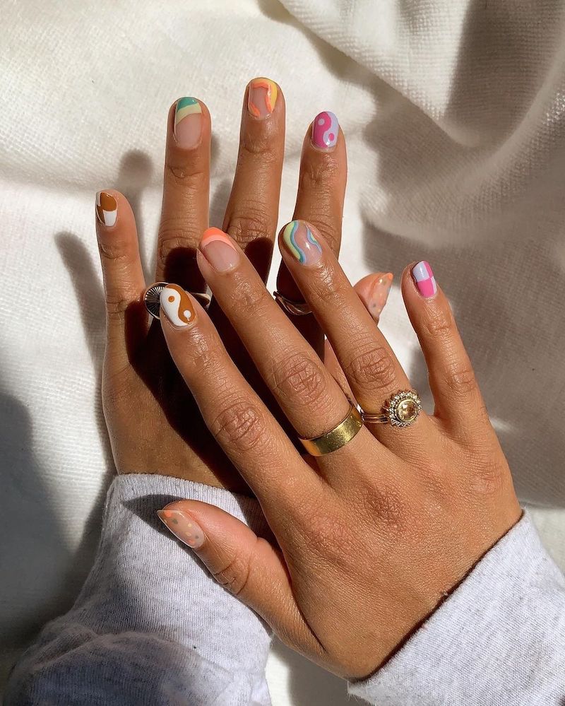 colorful summer nails