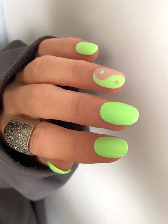 The top lime green nails and lime green nail ideas | lime green nails design