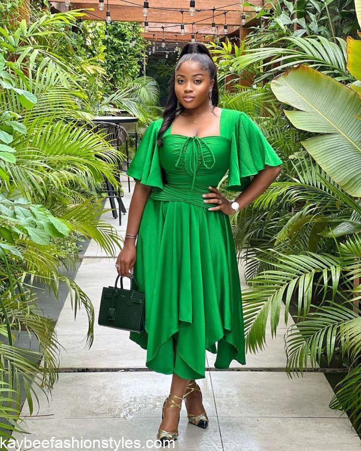 Styles for Plain Material Gowns in Nigeria