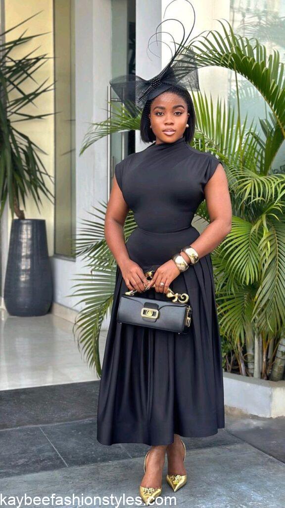 Styles for Plain Material Gowns in Nigeria