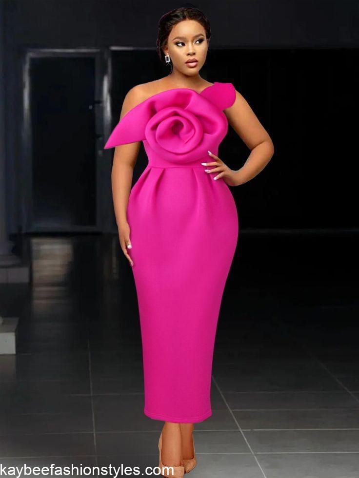 Styles for Plain Material Gowns in Nigeria