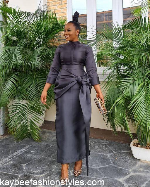 Styles for Plain Material Gowns in Nigeria